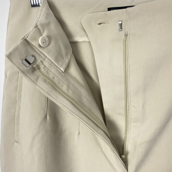 Zara Pants Womens Large Cream High Waisted Tapered Leg Trousers Seamed Darts - Picture 6 of 13